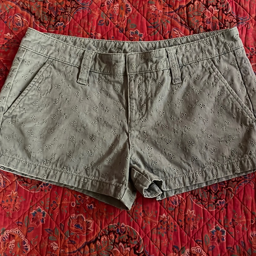 Grey Eyelet short shorts by Hurley Size 5